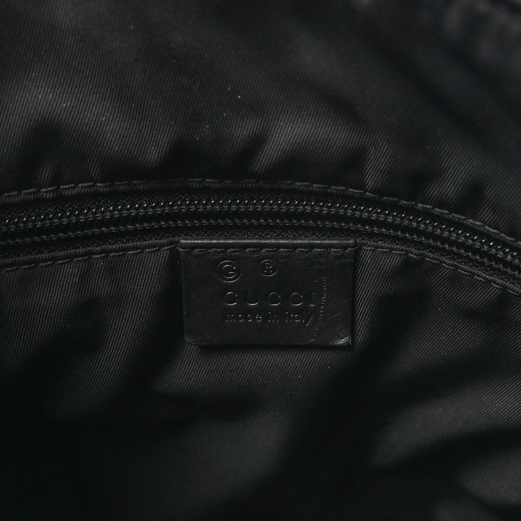 Gucci Techno Canvas Selleria Calfskin Web Small Flat Messenger Bag Black