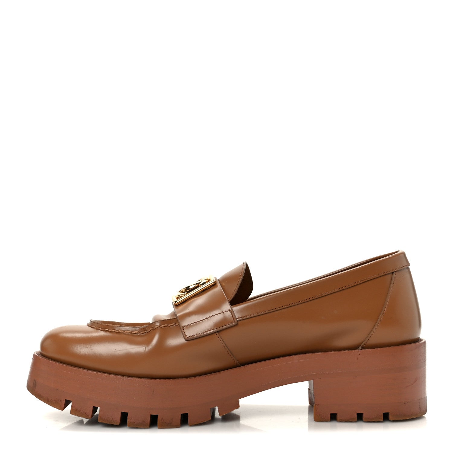 Calfskin Metal CC Loafers 40 Brown