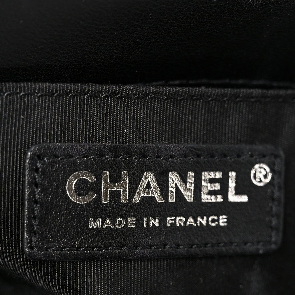 Chanel Calfskin Strass Crystal Small Boy Flap Black