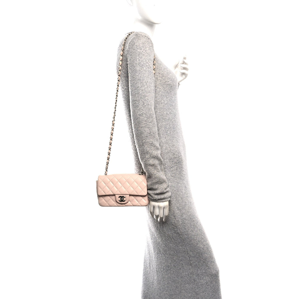 Chanel Caviar Quilted Mini Rectangular Flap Light Pink