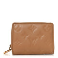 Louis Vuitton Lambskin Embossed Monogram Lou Coussin Wallet Camel