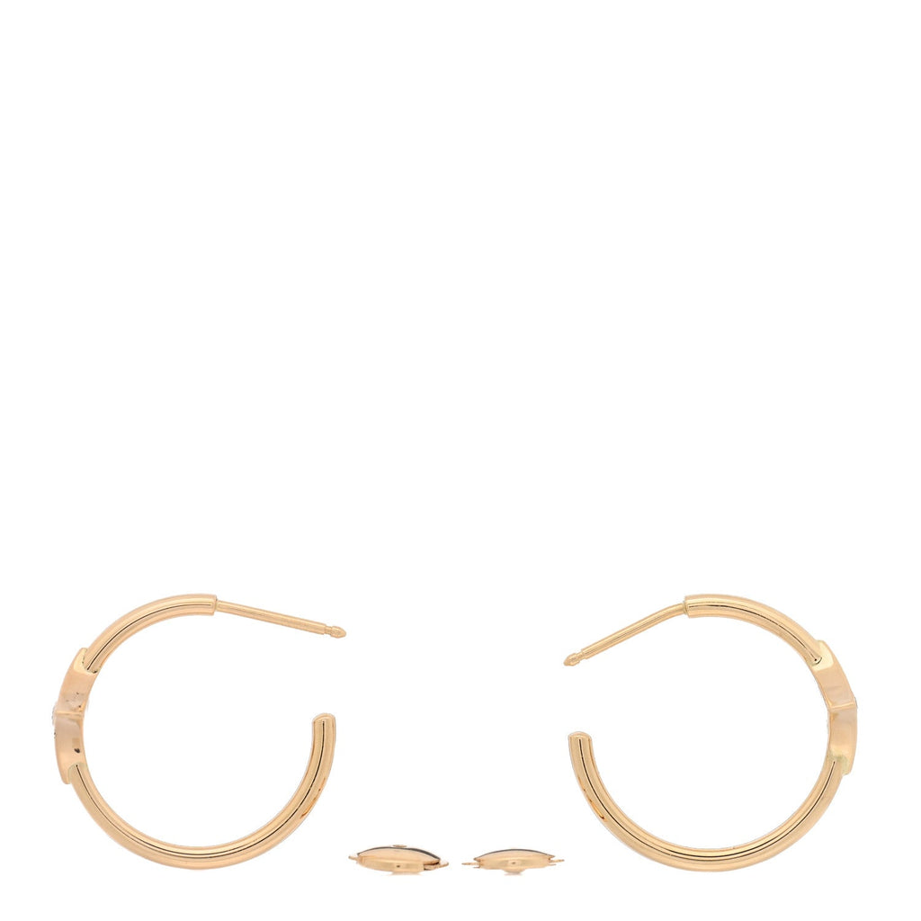 Louis Vuitton 18K Yellow Gold Diamond Small Idylle Blossom Hoop Earrings