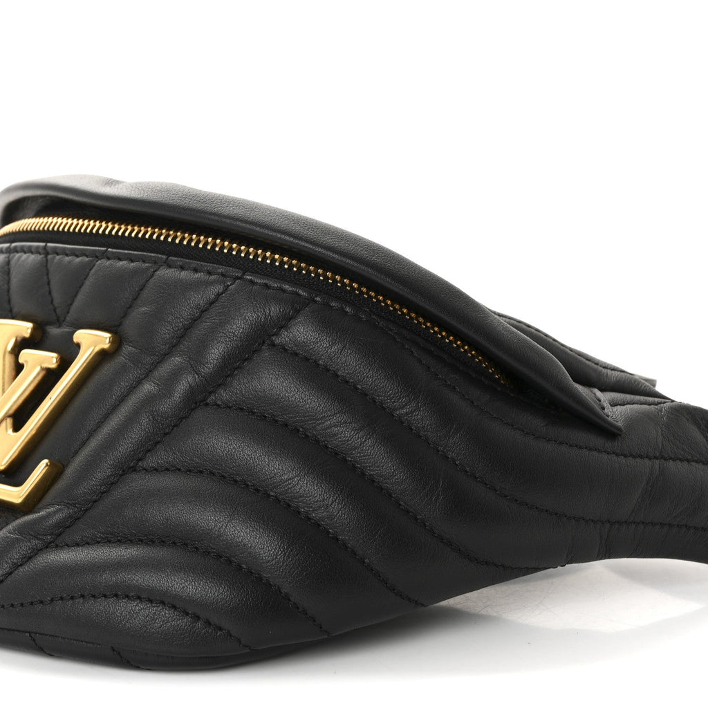Louis Vuitton Calfskin Quilted New Wave Bumbag Black