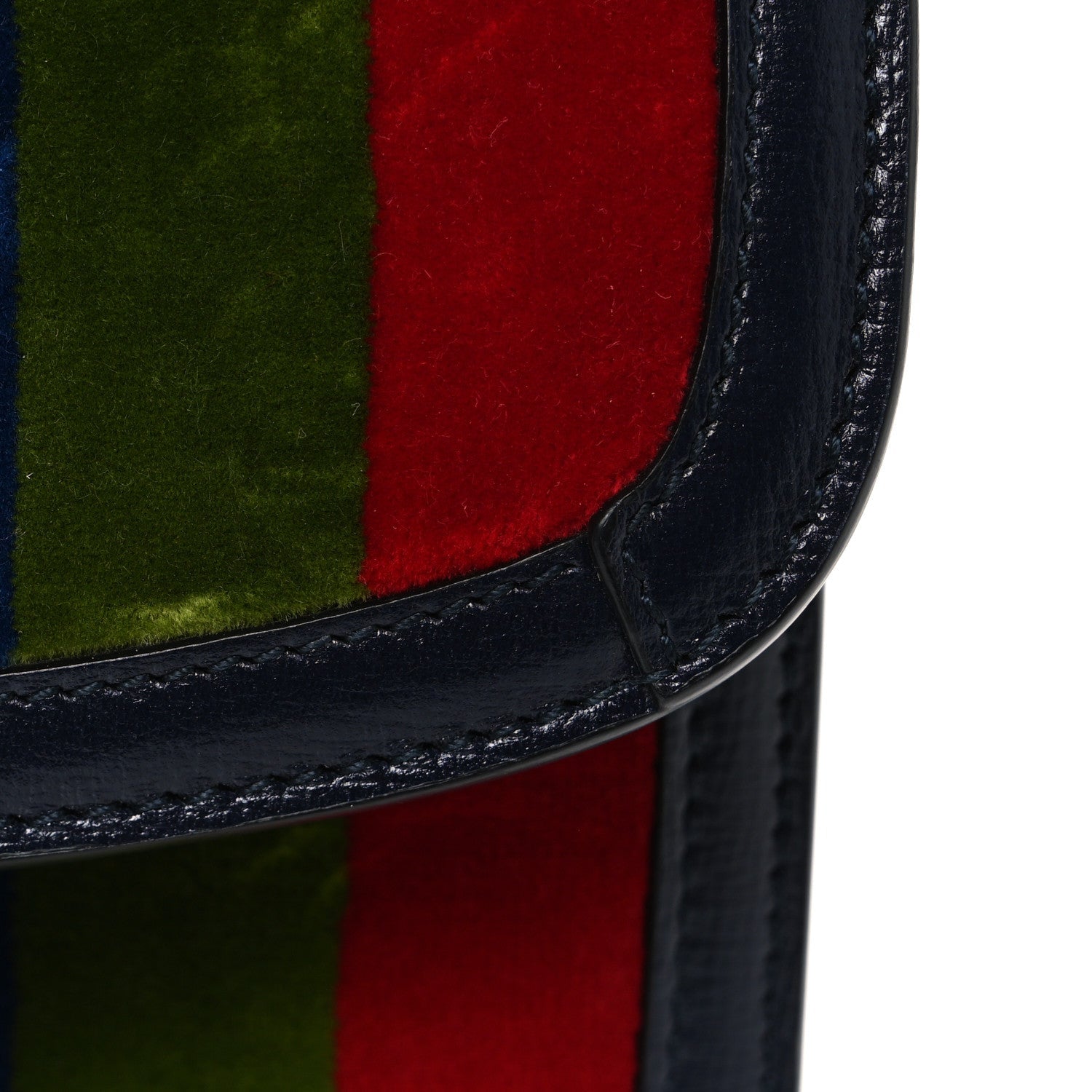 Gucci Velvet Azalea Calfskin Baiadera Stripe Horsebit 1955 Shoulder Bag Multicolor