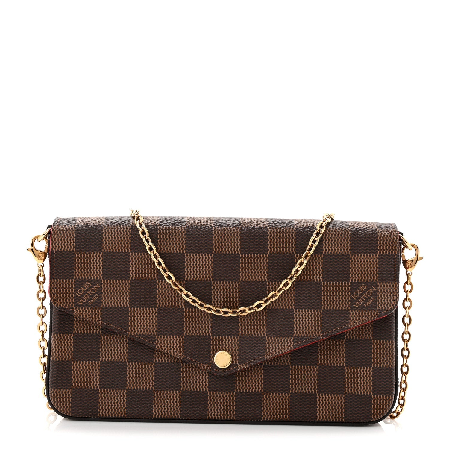 Louis Vuitton Damier Ebene Pochette Felicie Chain Wallet