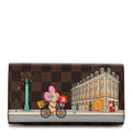 Louis Vuitton Damier Ebene 2022 Christmas Animation Paris Sarah Wallet Pink