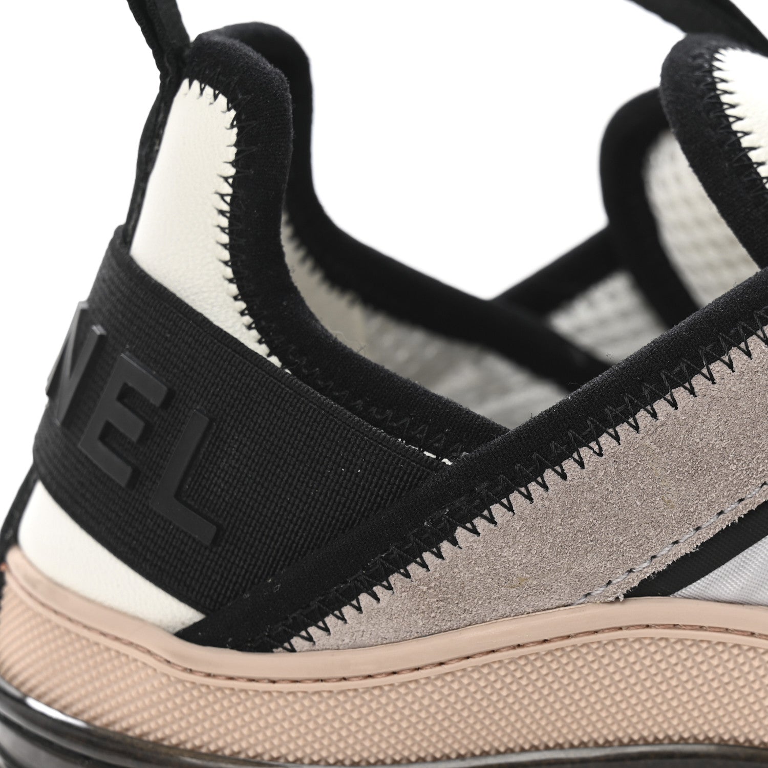 Chanel Suede Calfskin Mixed Fibers CC Sneakers 39 Pink Grey