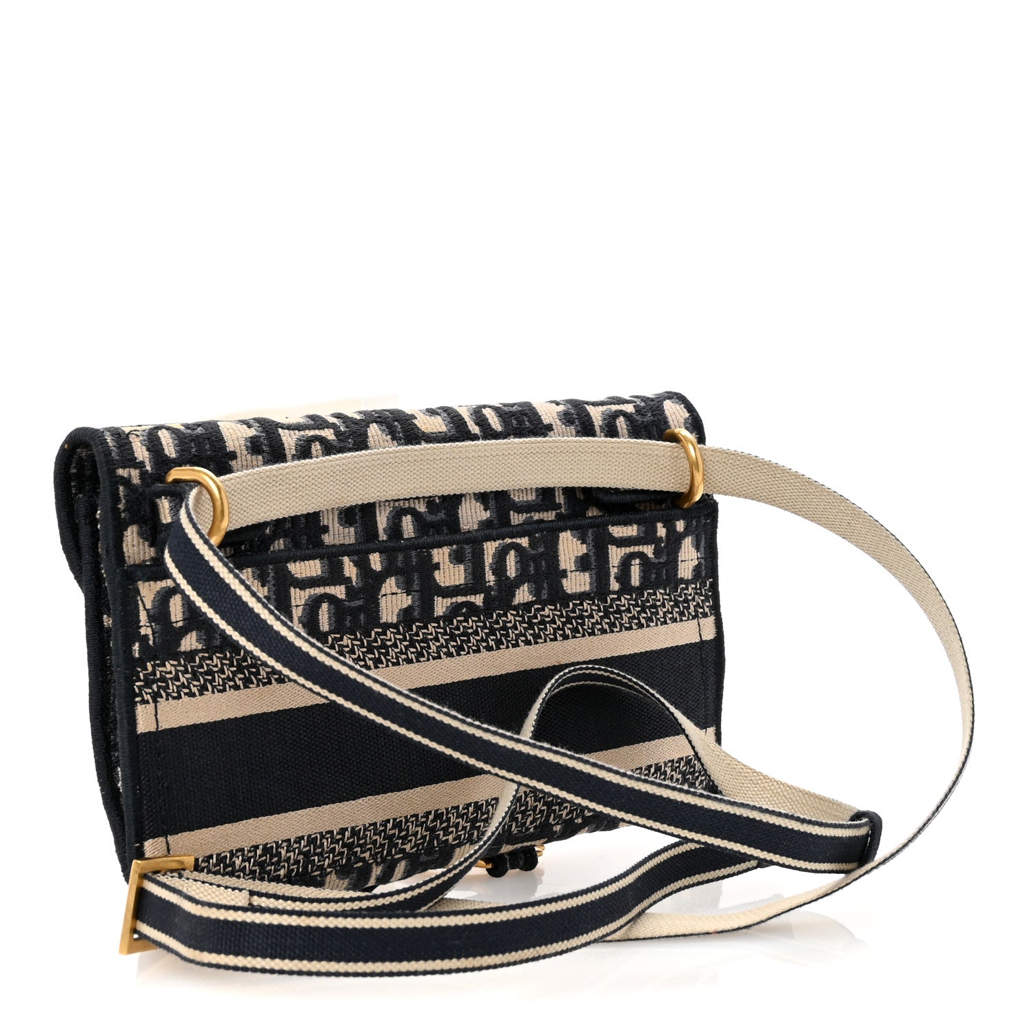 Christian Dior Oblique Slim Saddle Pouch Blue