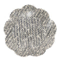 Patent Tweed Print Camellia Pin Brooch Grey