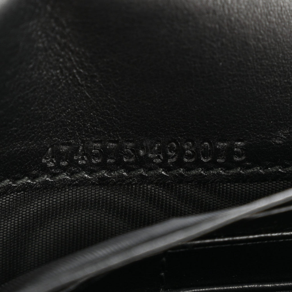 Gucci Calfskin Matelasse GG Marmont Chain Wallet Black