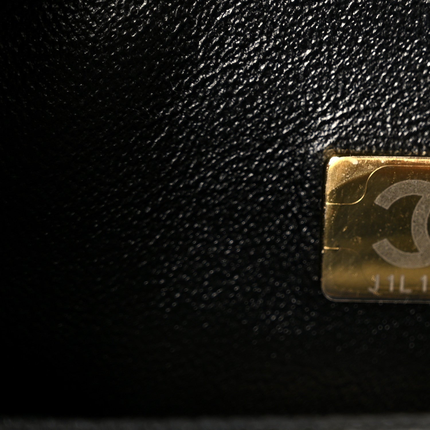 Chanel Shiny Lambskin Quilted Golden Links Top Handle Flap Black