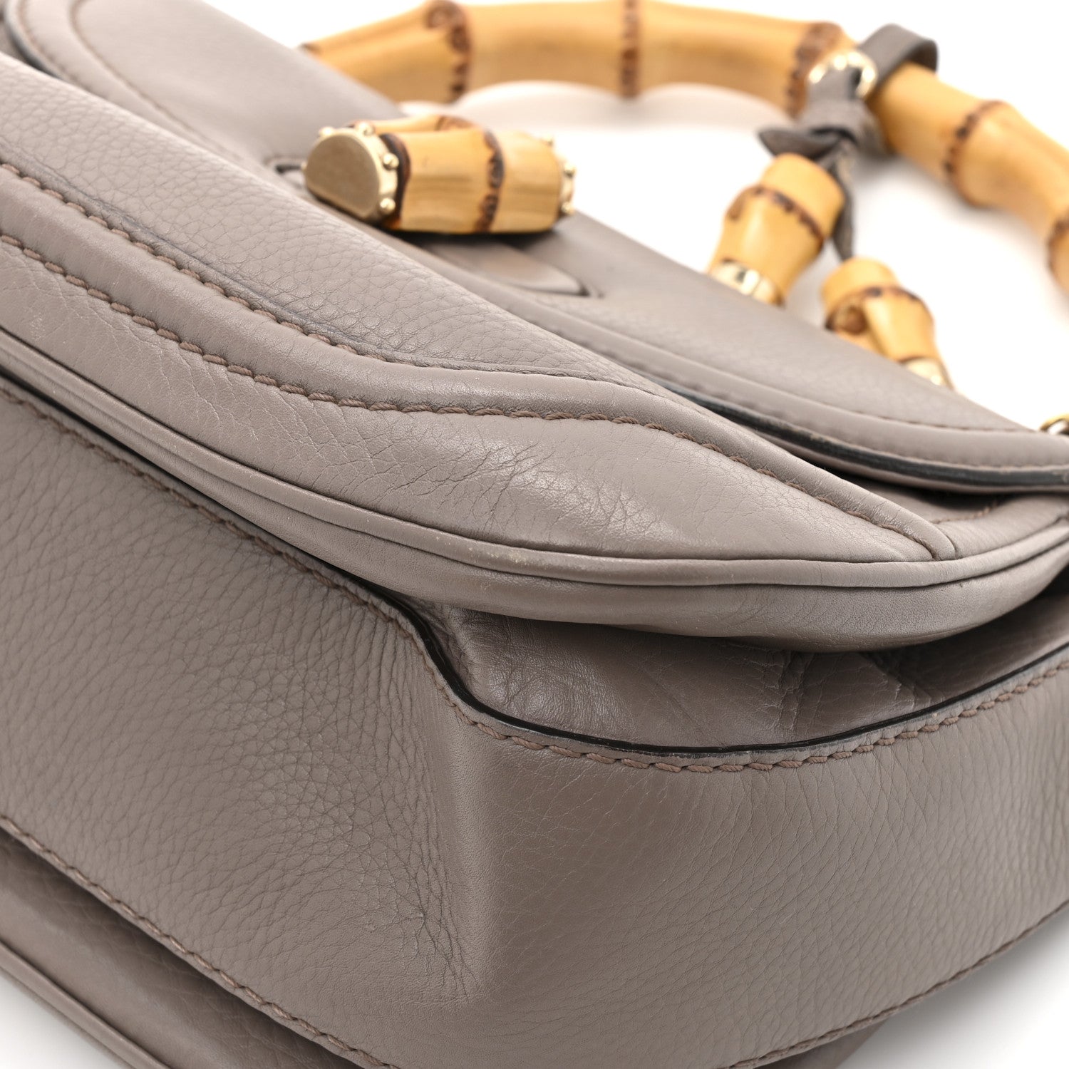 Gucci Calfskin Medium New Bamboo Top Handle Bag Mauve