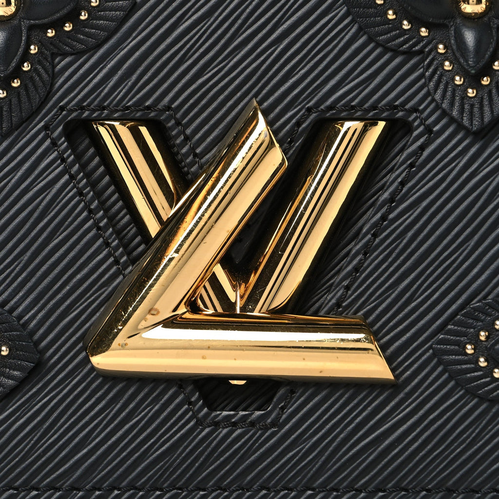 Louis Vuitton Epi Flowers Twist Shoulder Bag MM  Black