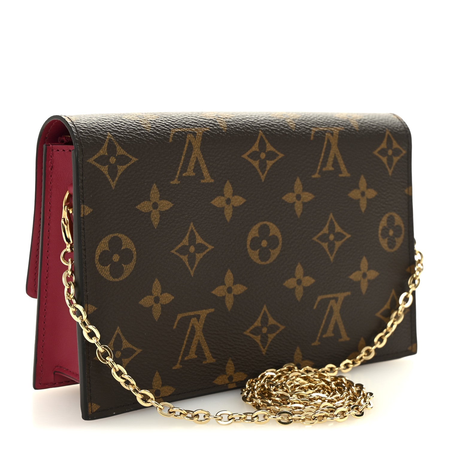 Louis Vuitton Monogram Flore Chain Wallet Fuchsia