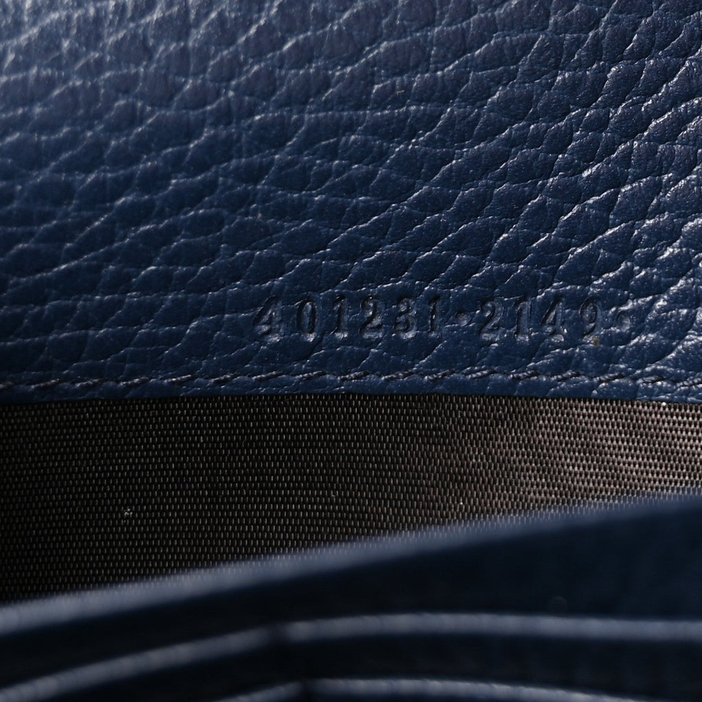 Gucci Dollar Calfskin Crystal Mini Dionysus Chain Wallet Blue Agata Black Diamond