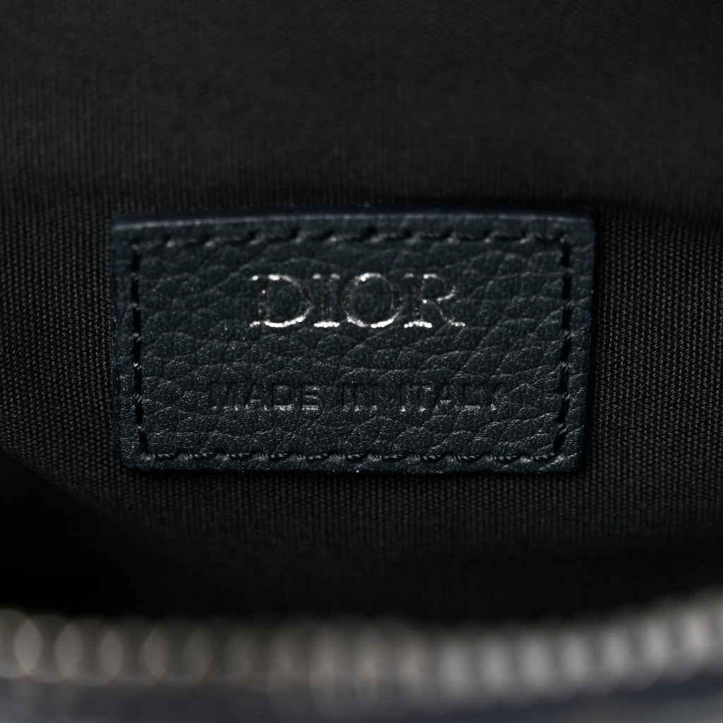 Christian Dior Oblique Mens Saddle Bag Black Blue