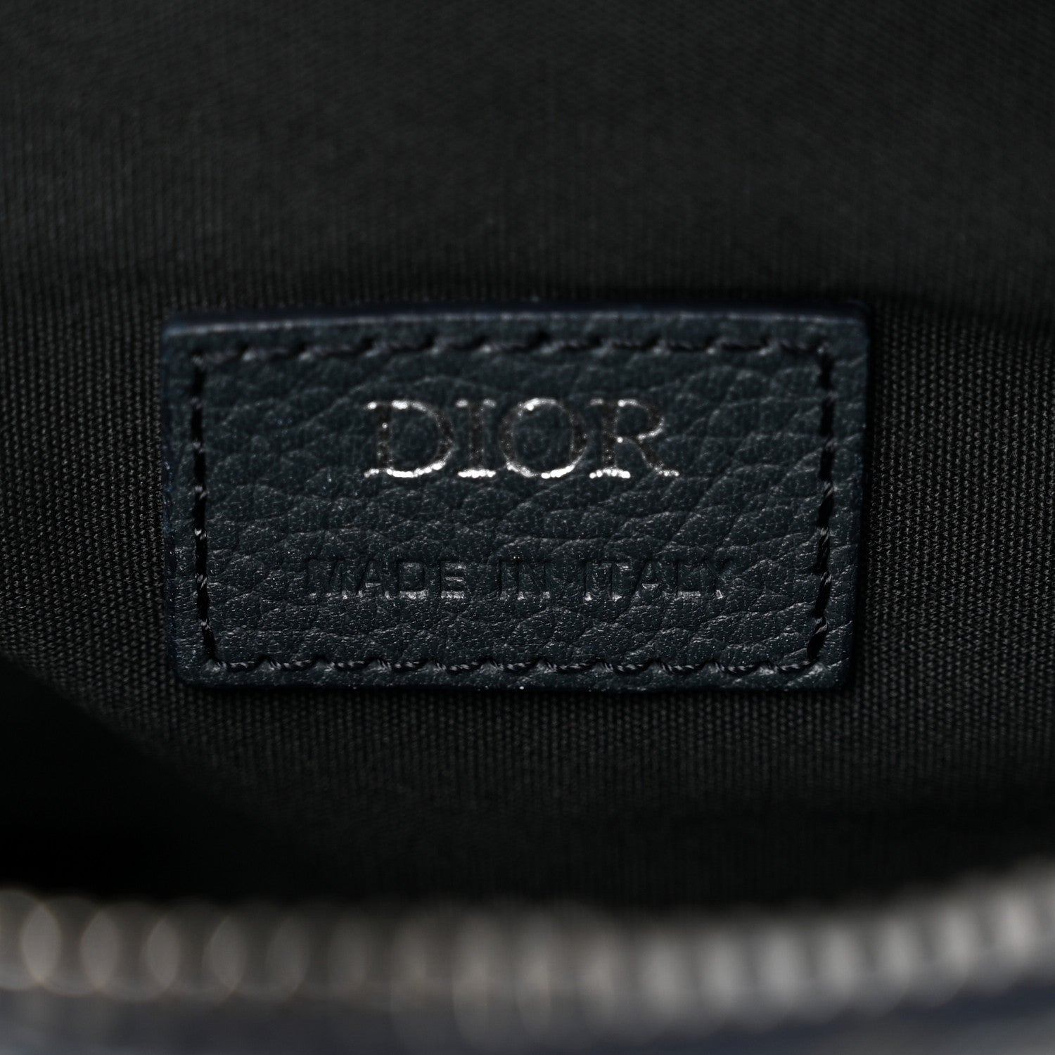 Christian Dior Oblique Mens Saddle Bag Black Blue
