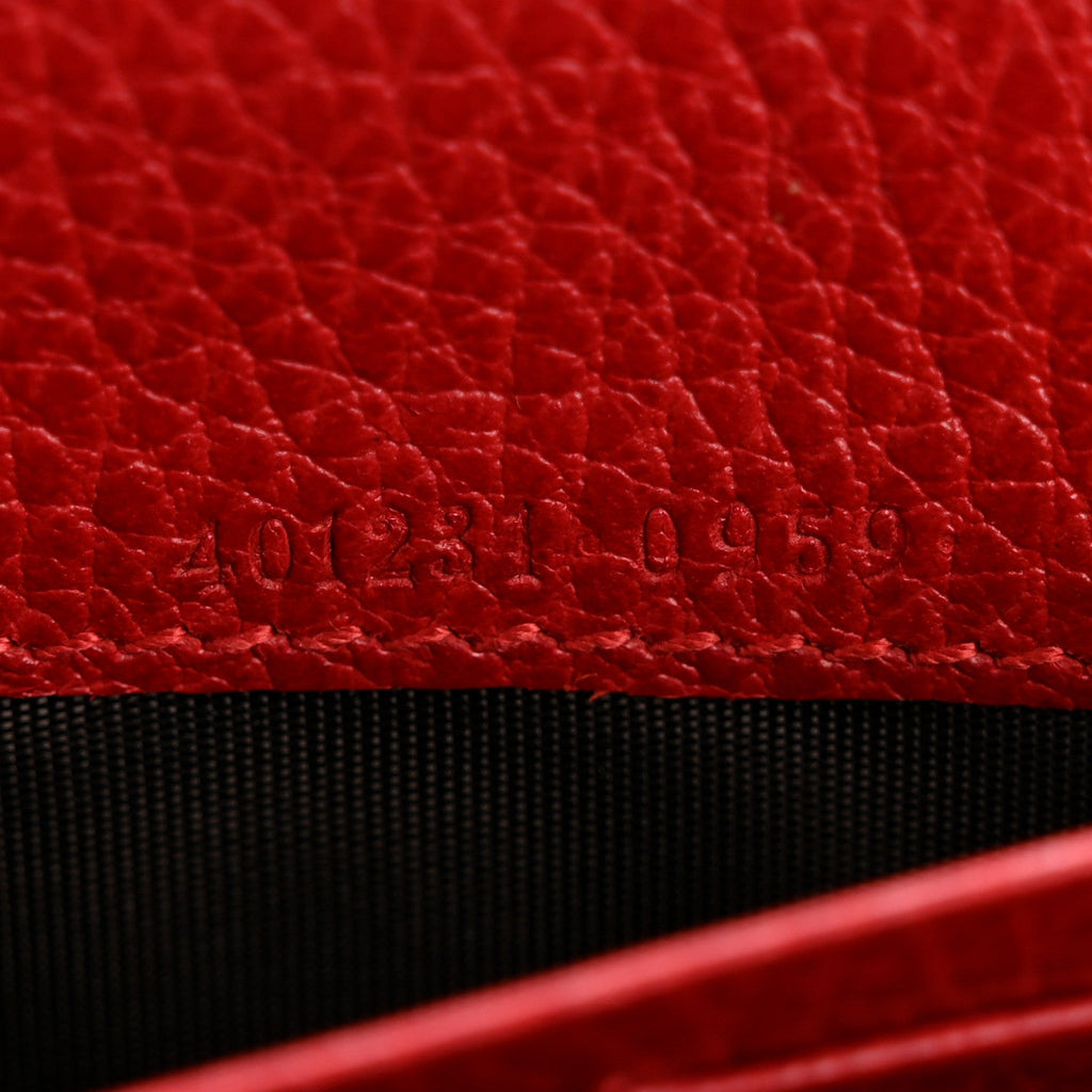 Gucci Calfskin Mini Dionysus Chain Wallet Hibiscus Red