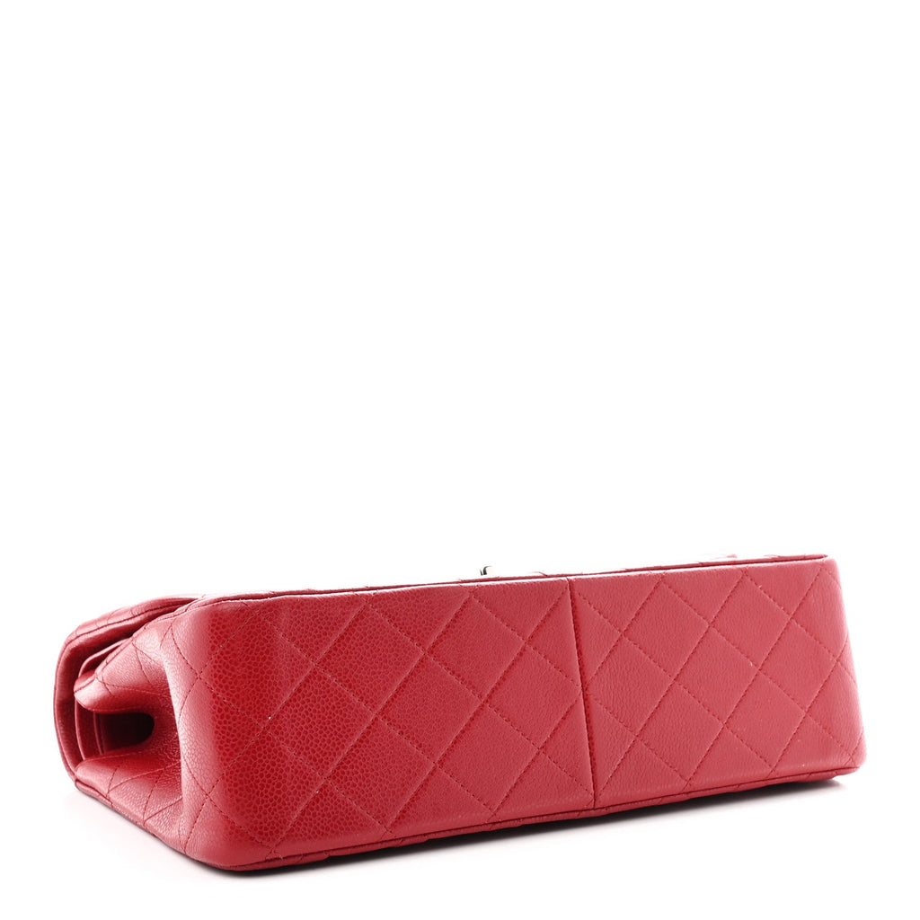 Chanel Caviar Quilted Jumbo Double Flap Red