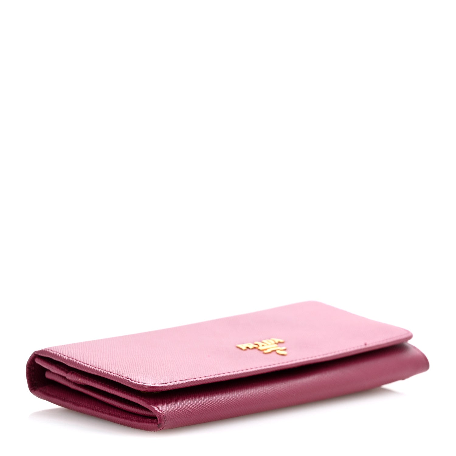 Prada Saffiano Metal Continental Flap Travel Wallet Ametista