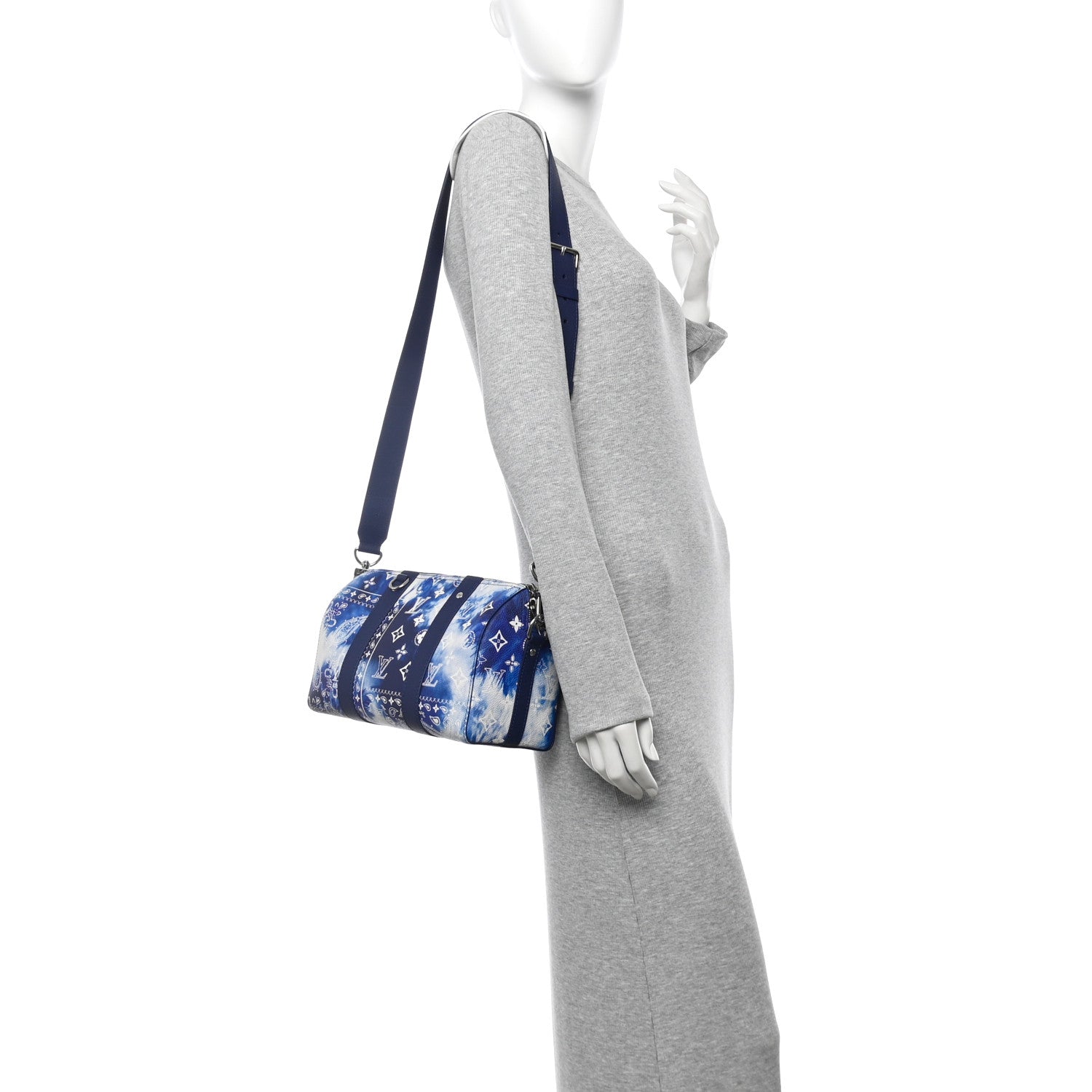 Louis Vuitton Cowhide Monogram Bandana City Keepall Blue
