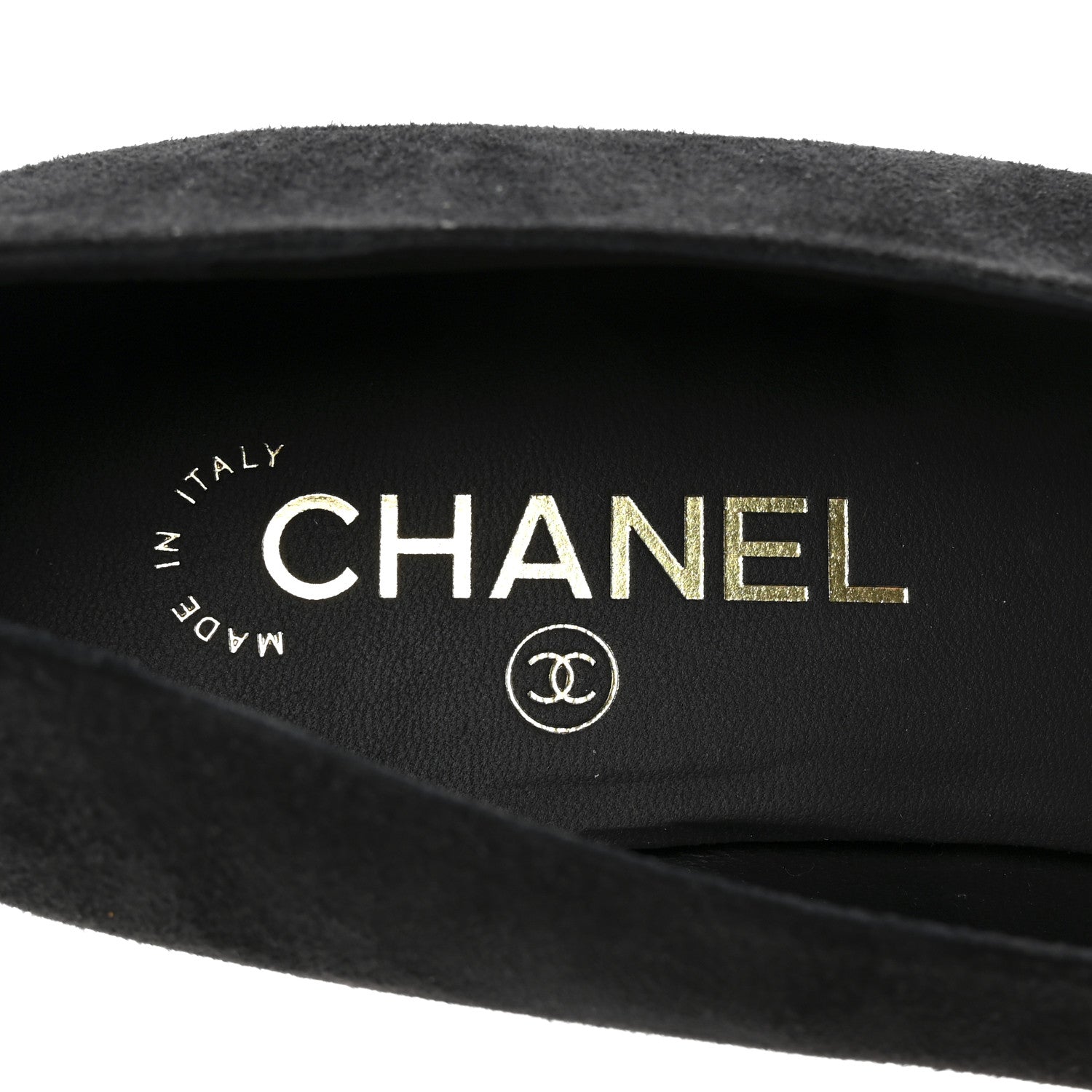 Chanel Suede Patent Cap Toe Camellia Ballerina Flats 39.5 Black White