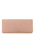 Prada Saffiano Metal Bar Continental Flap Wallet Orchidea