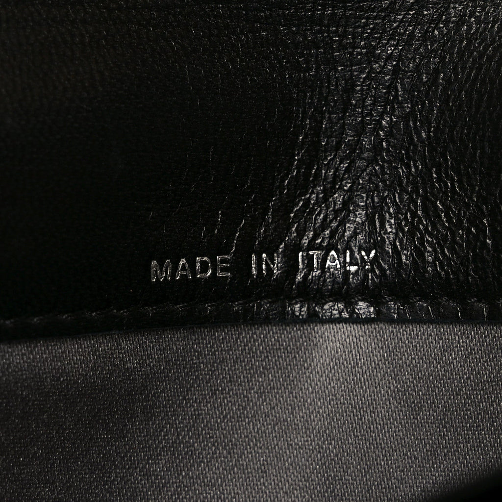 Lambskin Camellia Embossed Yen Wallet Black