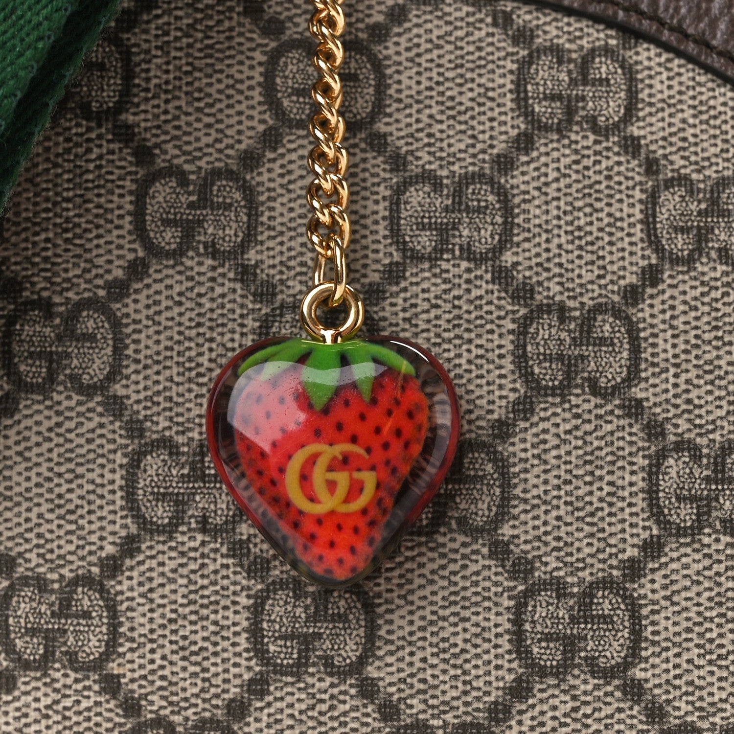 Gucci GG Supreme Monogram Textured Dollar Calfskin Web Small Ophidia GG Handbag Beige Ebony New Acero