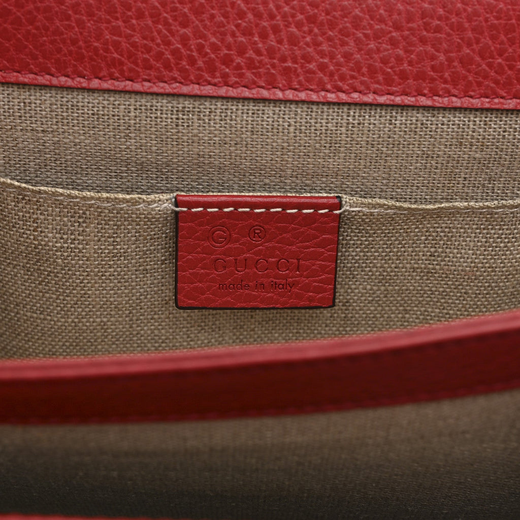 Gucci Dollar Calfskin Small Interlocking G Shoulder Bag Red