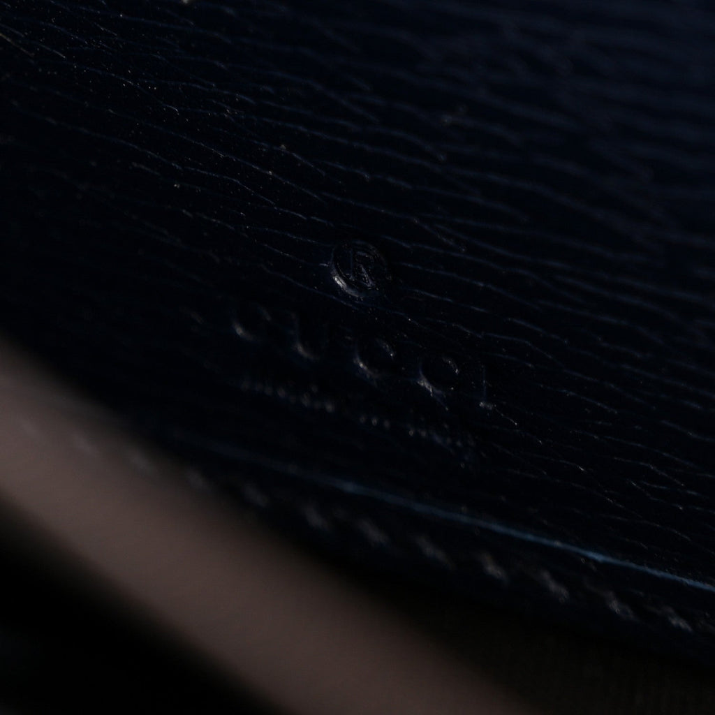 Gucci Calfskin Heartbeat Print Zip Around Wallet Blue