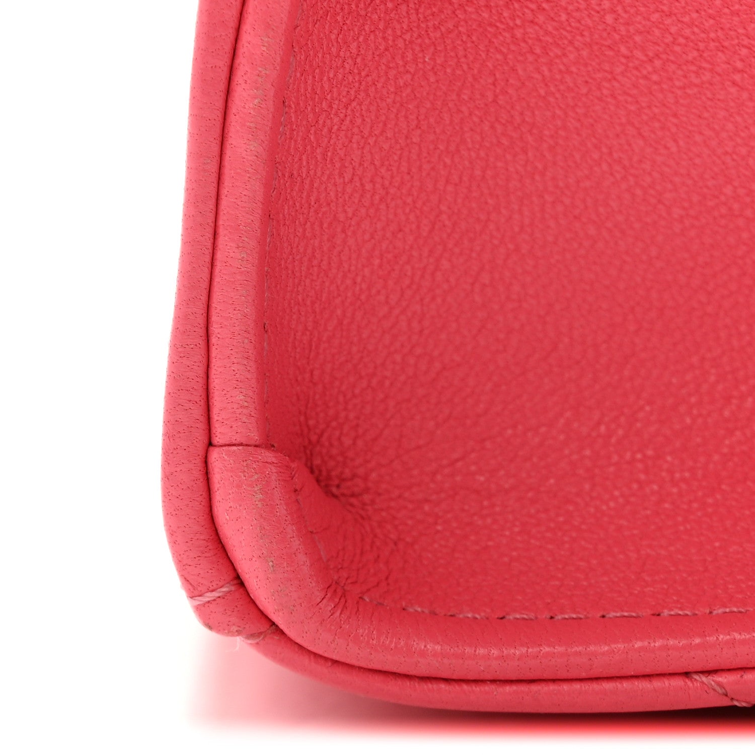 Chanel Lambskin Plexiglass Quilted Coco Love Clutch With Chain Pink