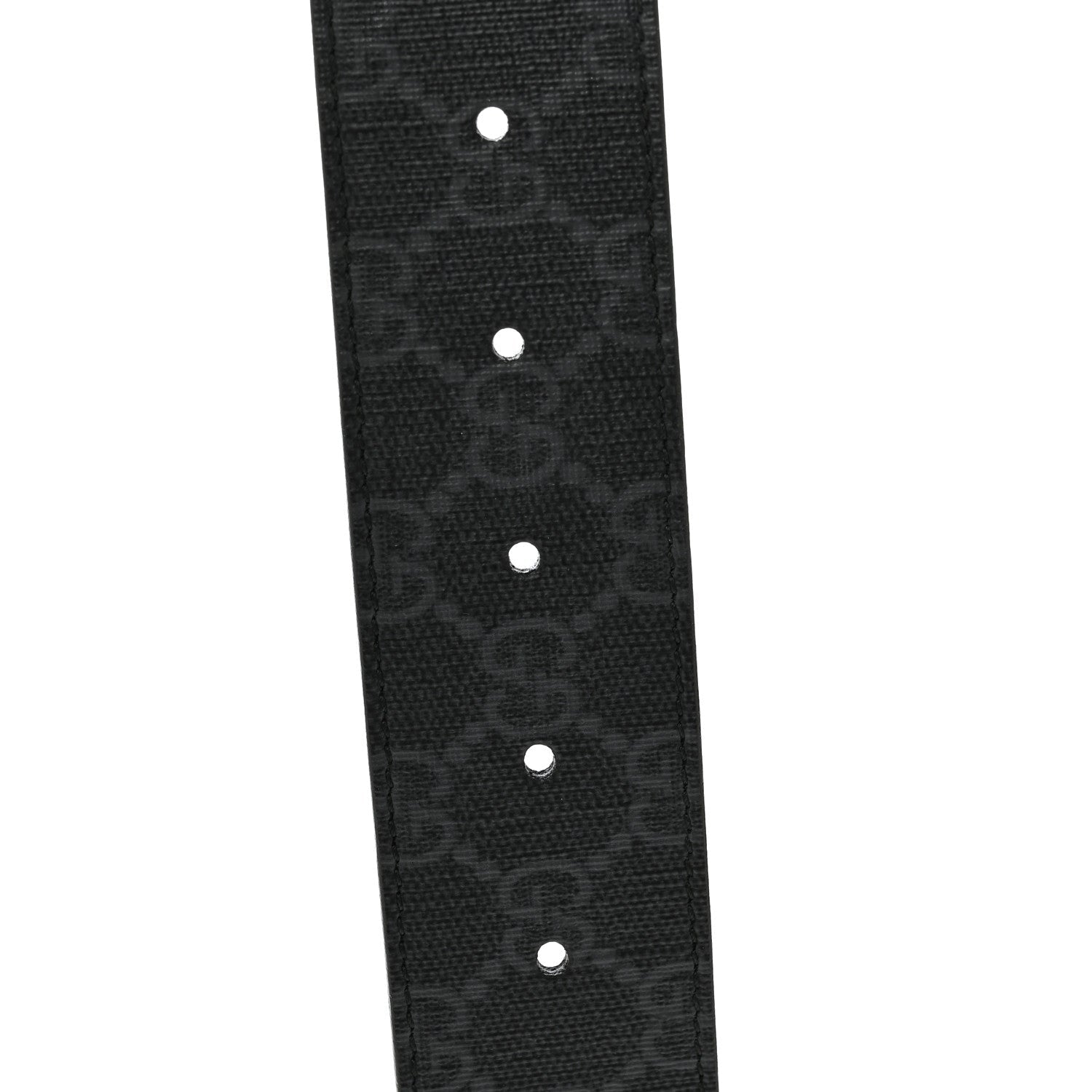 Gucci GG Supreme Monogram Selleria Calfskin Interlocking G 40mm Belt 80 32 Black Grey