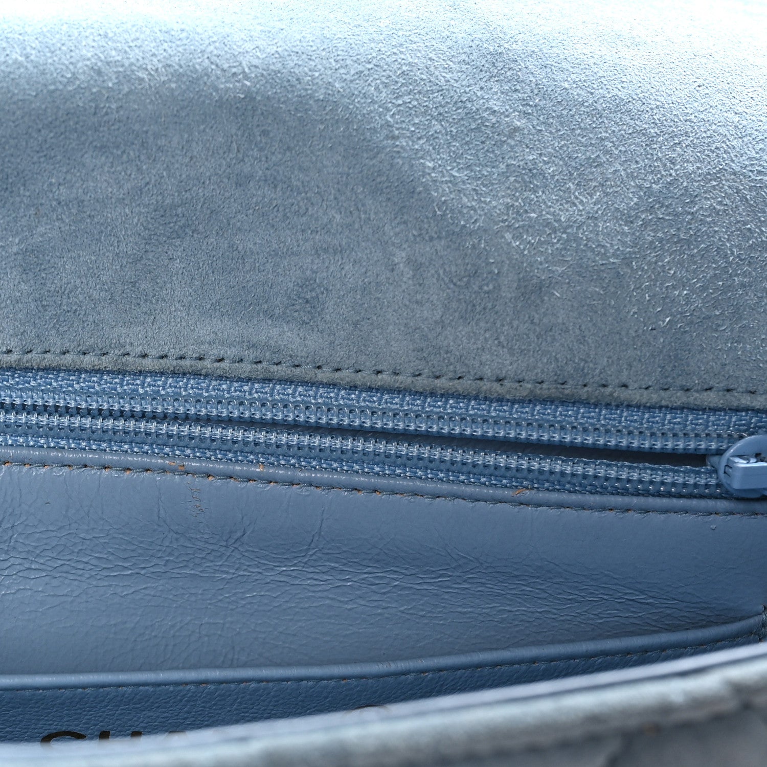 Chanel Suede Small Messenger Flap Light Blue