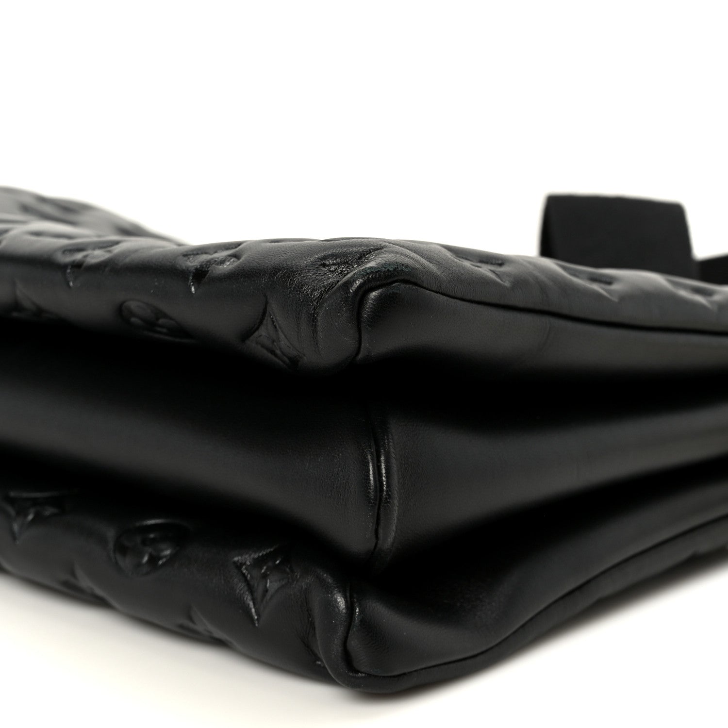 Louis Vuitton Lambskin Embossed Monogram Coussin MM Black