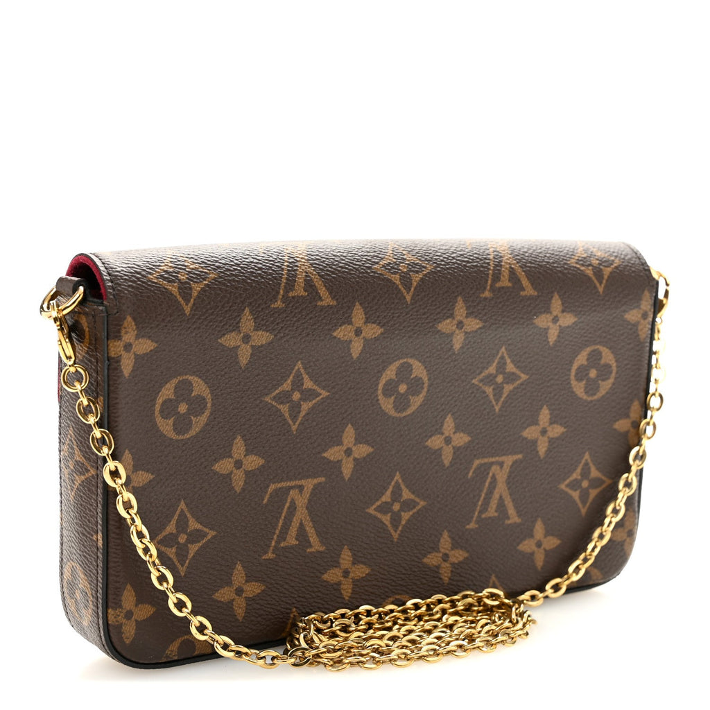 Louis Vuitton Monogram Pochette Felicie Chain Wallet Fuchsia