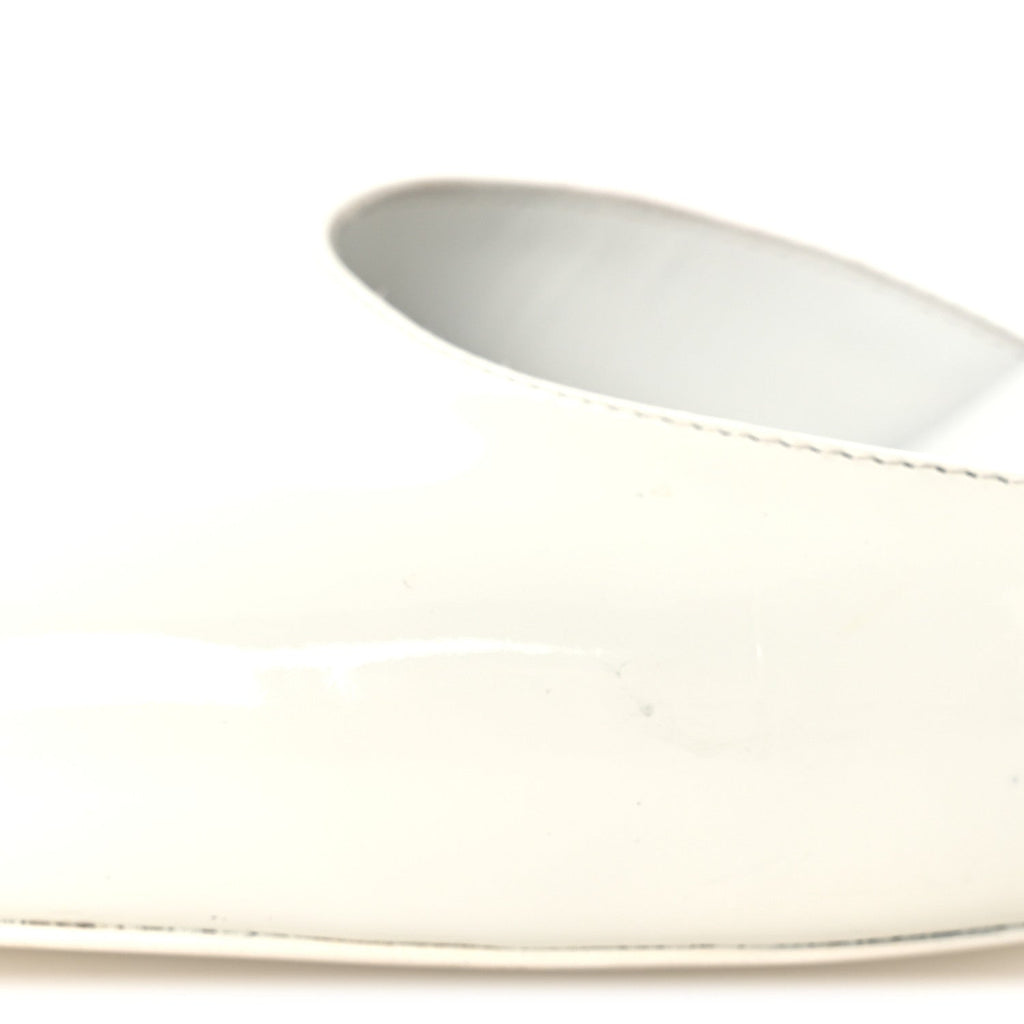 Patent Calfskin CC Pumps 37 White Black