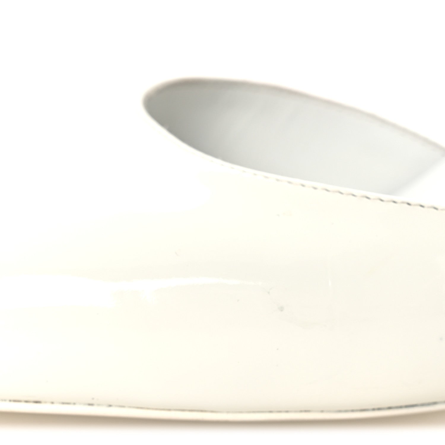 Patent Calfskin CC Pumps 37 White Black