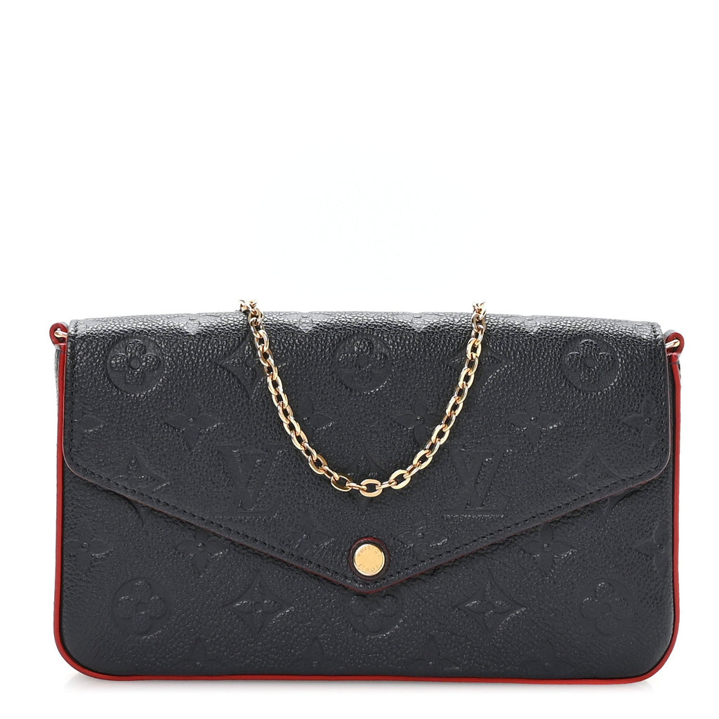 Louis Vuitton Empreinte Pochette Felicie Chain Wallet Marine Rouge