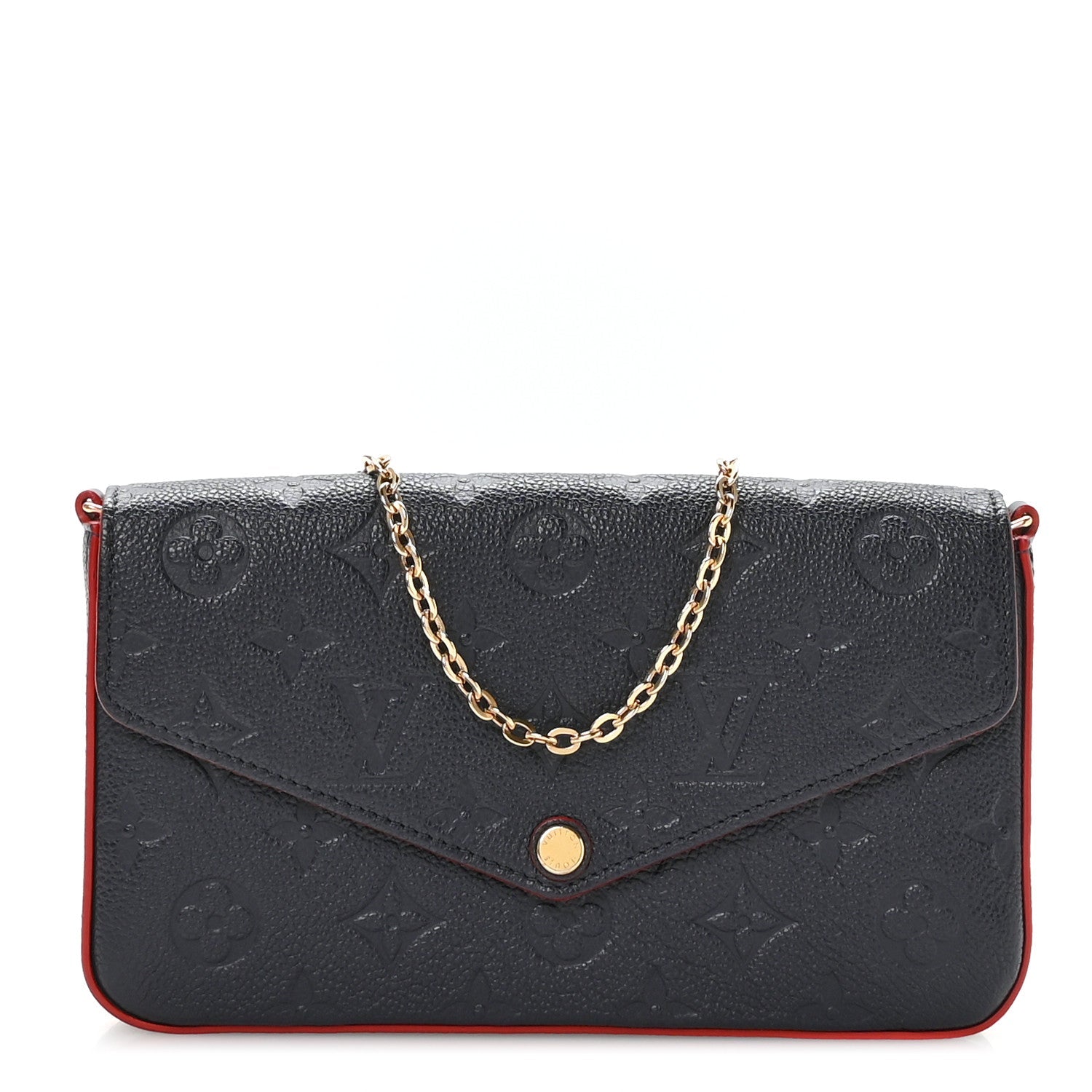 Louis Vuitton Empreinte Pochette Felicie Chain Wallet Marine Rouge