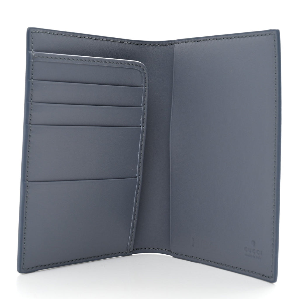 Gucci GG Supreme Monogram Passport Case Dark Blue