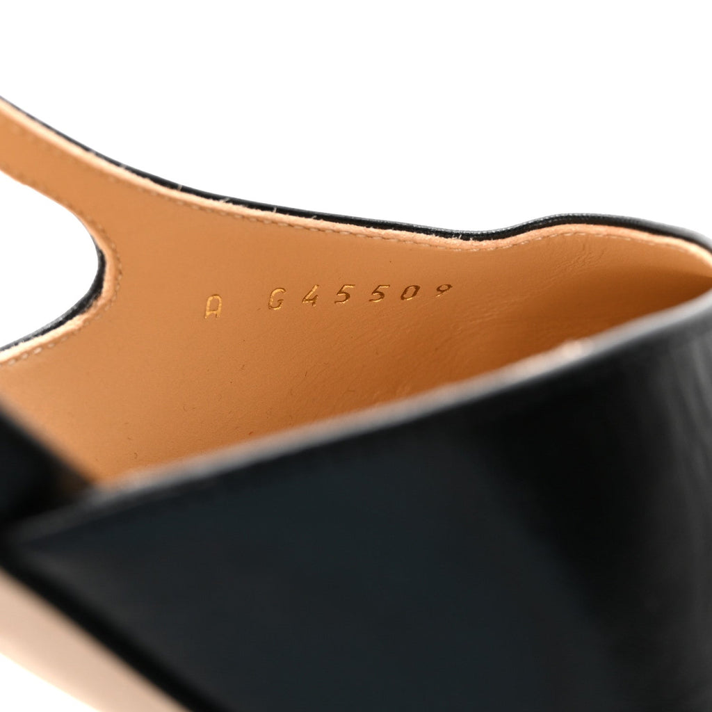 Lambskin Grosgrain Cap Toe CC Slingback Pumps 39 Black