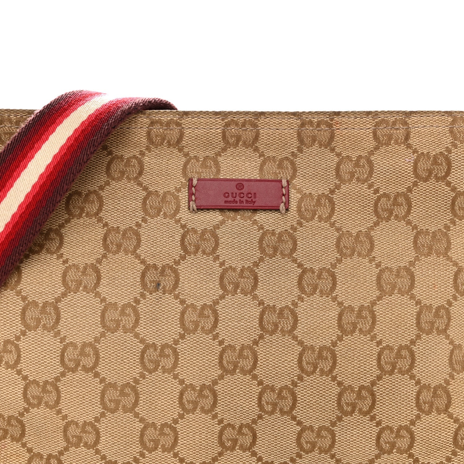 Gucci Monogram Web Small Flat Messenger Crossbody Pink Gold