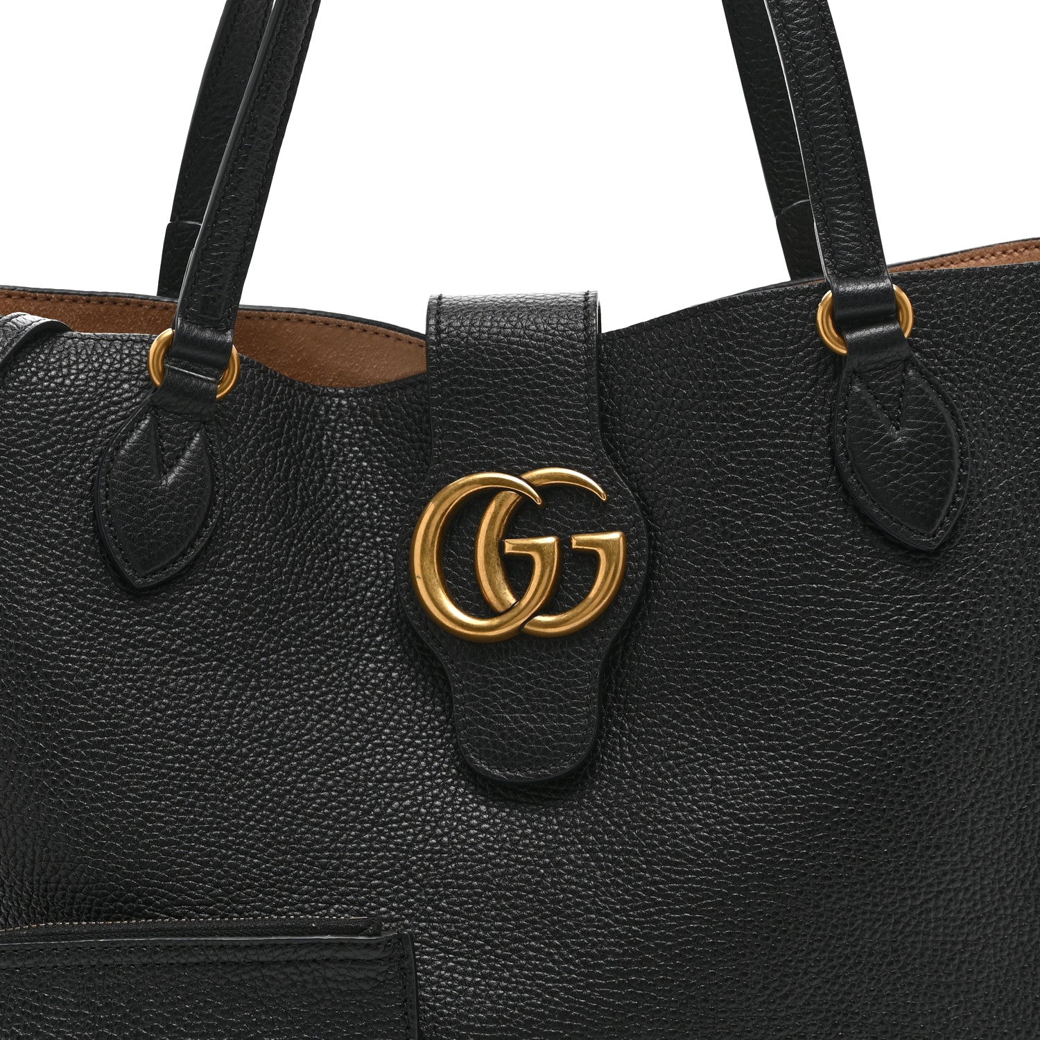 Gucci Grained Calfskin Small Dahlia Tote Black