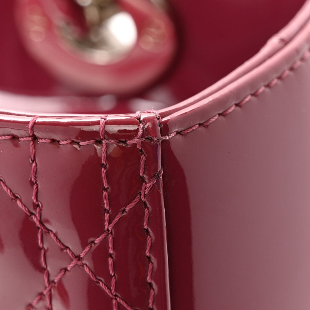 Christian Dior Patent Cannage Medium Lady Dior Dark Pink