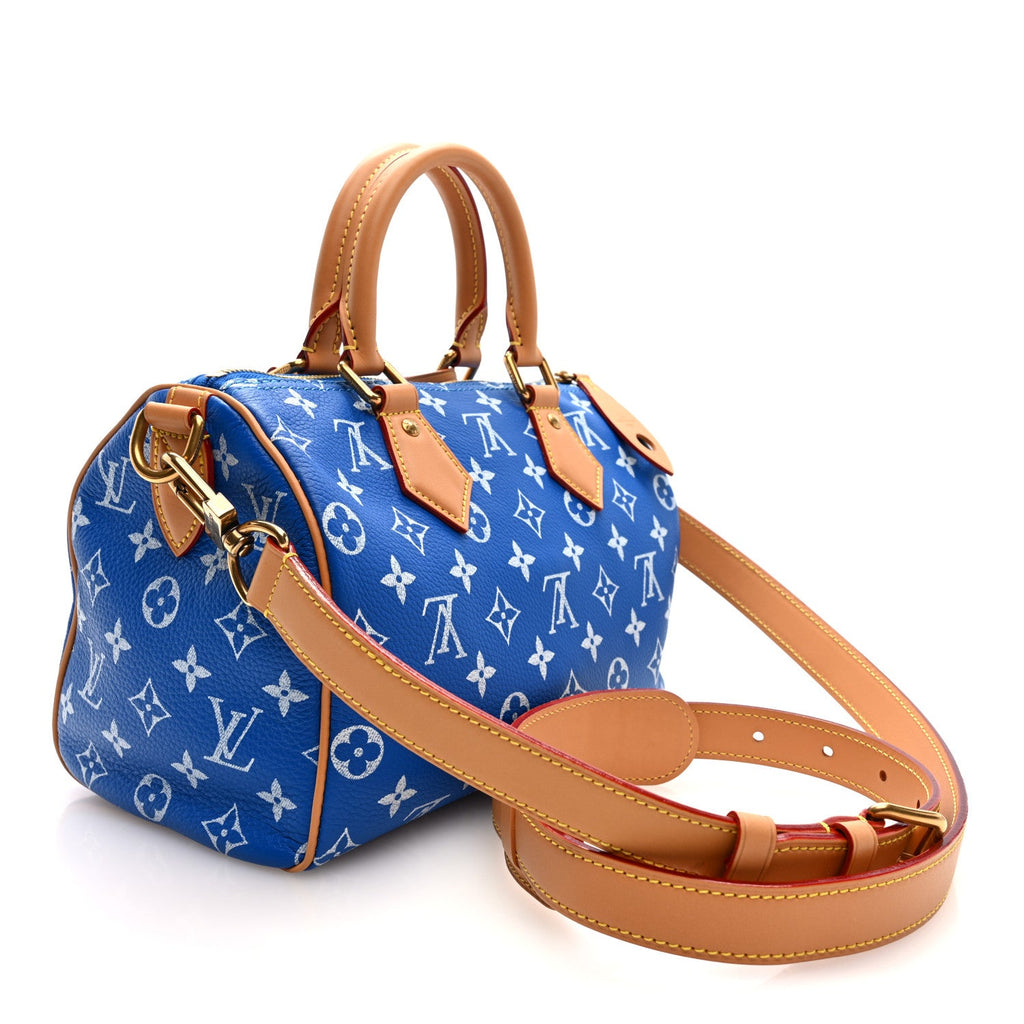 Louis Vuitton Calfskin Monogram Speedy P9 Bandouliere 25 Blue