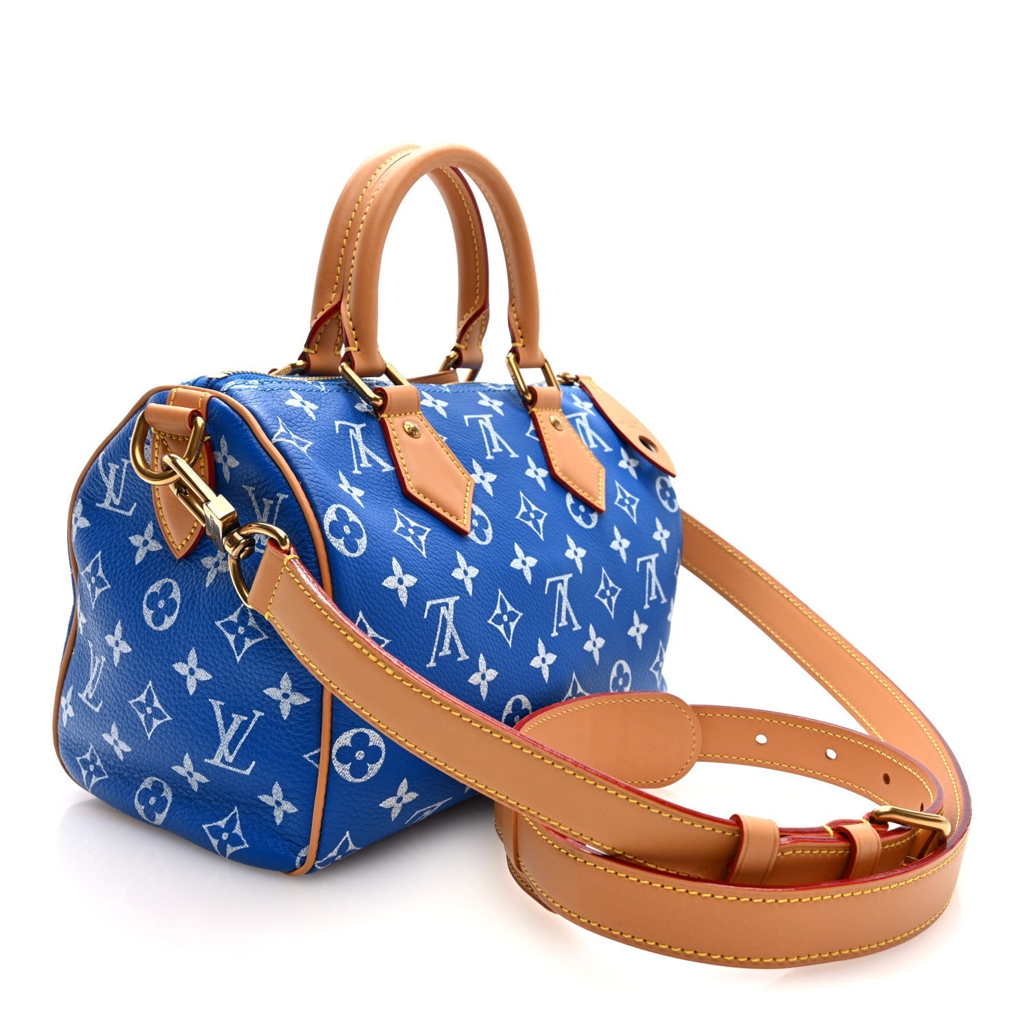 Louis Vuitton Calfskin Monogram Speedy P9 Bandouliere 25 Blue