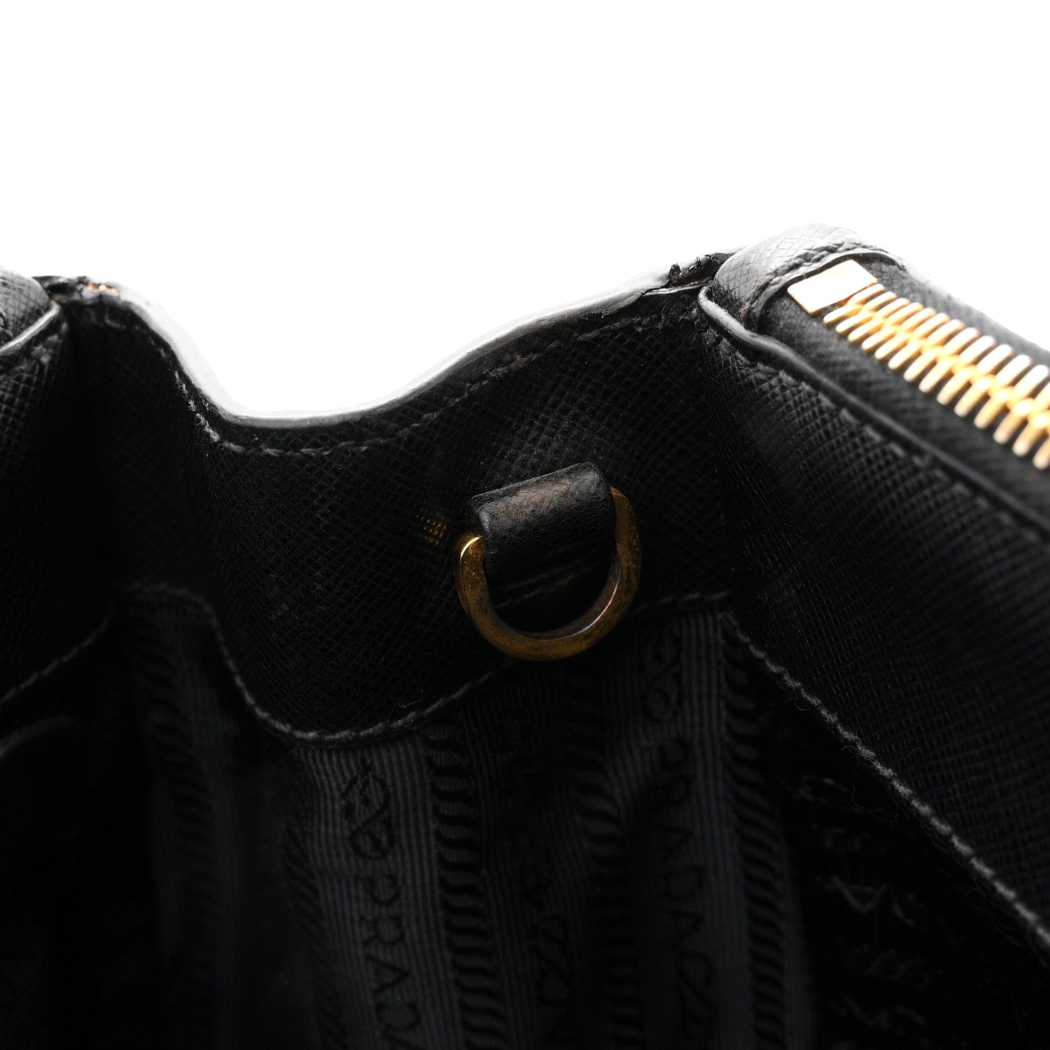Prada Saffiano Small Galleria Double Zip Tote Black