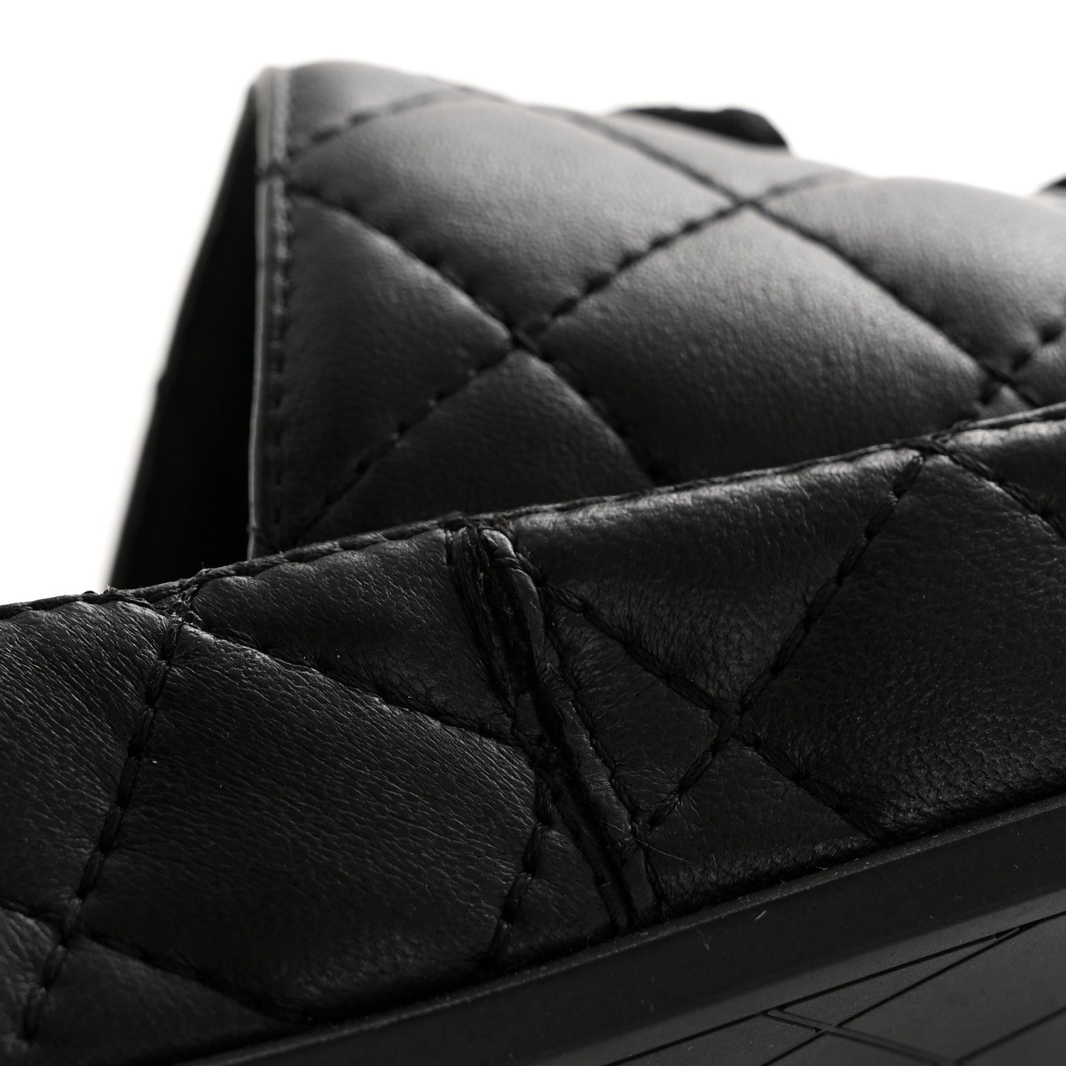 Lambskin Quilted CC Mules Sandals 35 Black