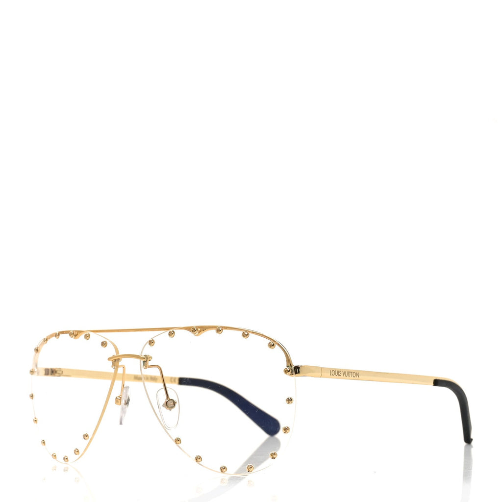Louis Vuitton Metal The Party Aviator Anti Blue Sunglasses Z0997W Gold